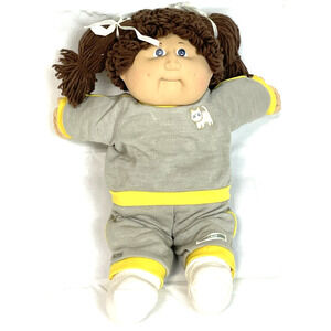 Cabbage Patch Doll Girl 1978 1982 Coleco 16” Brown Hair Blue Eyes Reg No PA-1044